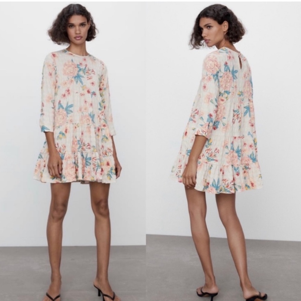 Zara flora print dress Size M NWT